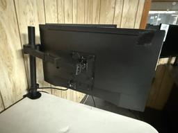 DELL 24" MONITORS ON DUAL DESK MOUNT STAND