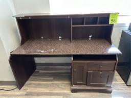 5' SINGLE PEDESTAL WOOD DESK WITH HUTCH