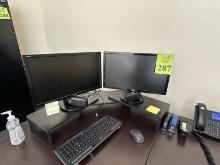 (2) 22" ASUS LCD MONITORS WITH MOUSE AND KEYBOARD