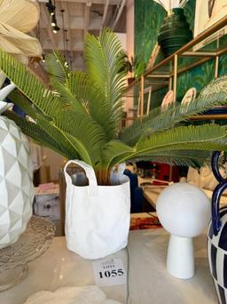 CANVAS PLANTER POT WITH FAUX PLANT