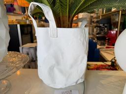 CANVAS PLANTER POT WITH FAUX PLANT