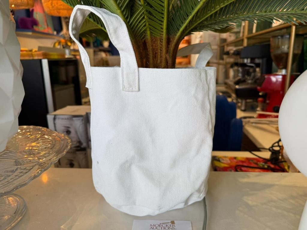 CANVAS PLANTER POT WITH FAUX PLANT