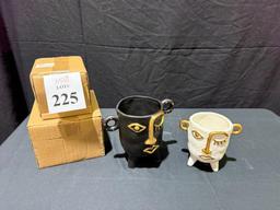 FANCY HOME COLLECTION VASE PLANTER FACE CERAMIC