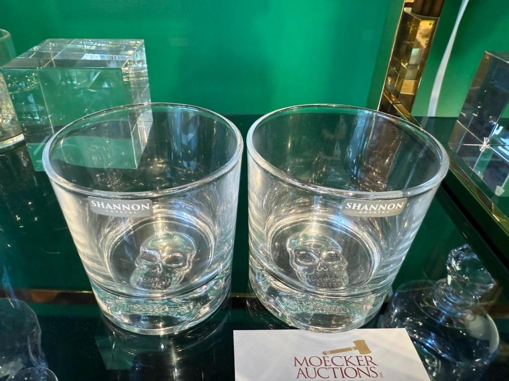GODINGER SKULLARY DOUBLE OLD FASHIONED GLASSES