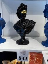 APOLLO HEAD SCULPTURE RESIN (BLACK & GOLD)
