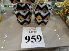 IKAT GOLD WATER GLASSES SET (BLACK)