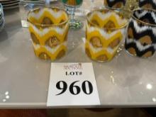 IKAT GOLD WATER GLASSES SET (YELLOW)
