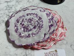 LUXE HOME COLLECTION EMBROIDERY LINEN NAPKIN SETS