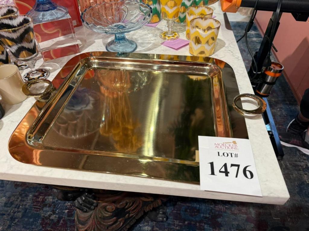 ZODAX POLISHED BRASS SERVING TRAY (GOLD)
