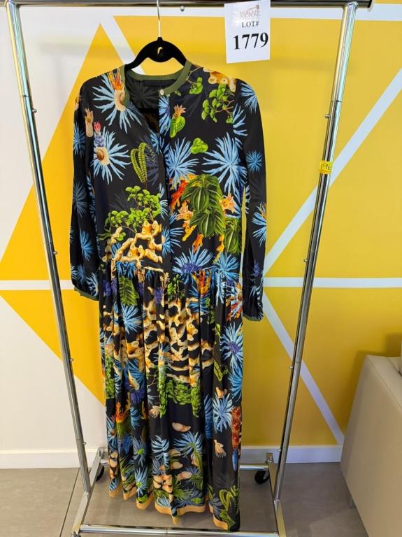 DIEGO BINETTI PASSI MULTIP PRINT BLUE DRESS SIZE L