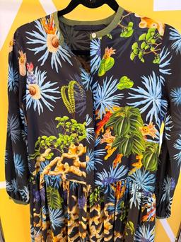 DIEGO BINETTI PASSI MULTIP PRINT BLUE DRESS SIZE L
