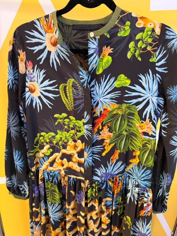 DIEGO BINETTI PASSI MULTIP PRINT BLUE DRESS SIZE L