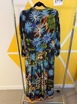 DIEGO BINETTI PASSI MULTIP PRINT BLUE DRESS SIZE L