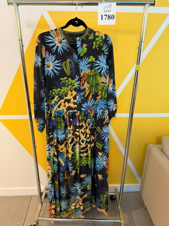 DIEGO BINETTI PASSI MULTIP PRINT BLUE DRESS SIZE S