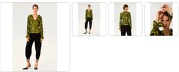 EXQUISE GREEN ZEBRA BLOUSE SIZE M