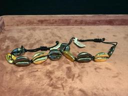 TOHUM PUKA GOLD PLATED AND BLACK SHELL BRACELETS