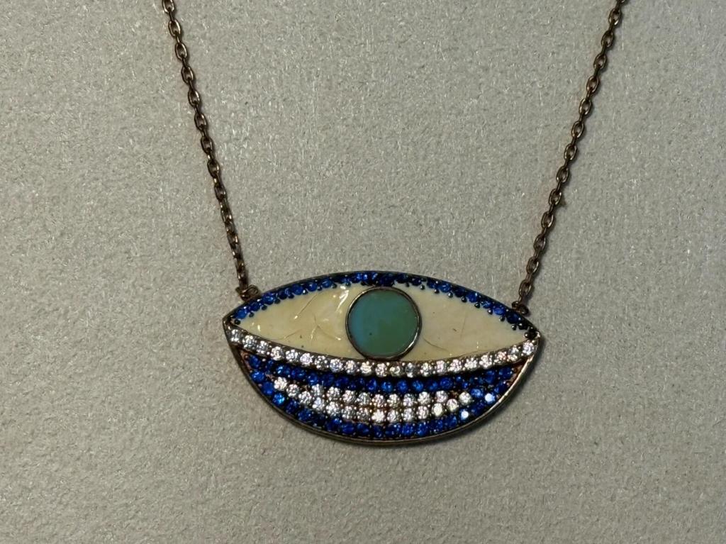 CHAKARR SILVER CIRCLE STUD NECKLACE
