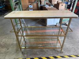 ZODAX CONSOLE TABLE ON WHEELS
