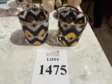 IKAT GOLD BLACK WATER GLASSES