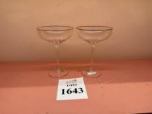 ZODAX MARTINI GLASS WITH GOLD RIM SET