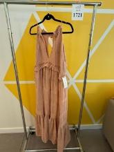 PEARL & CAVIAR ZAKAR MAXI DRESS, SIZE M/L