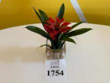 FAUX POTTED PLANT IN GLASS
