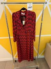 EXQUISE RED CHEMISE PRINTED DRESS SIZE S