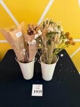 LOT CONSISTING OF (2) METAL PLANTERS