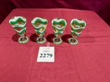 IKAT GOLD GREEN WINE GLASSES