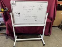 DRY ERASE & CORKBOARD ON ROLLING STAND