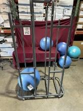 METAL ROLLING RACK FOR YOGA BALL / BALANCE TRAINER