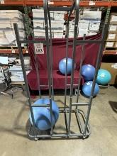 METAL ROLLING RACK FOR YOGA BALL / BALANCE TRAINER