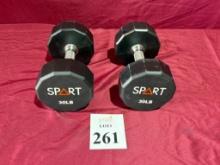 SPART BRAND HEX DUMBBELLS 30 LB.