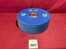SPART RUBBER BUMPER PLATES 45 LB.