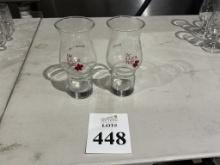 SET OF (2) KAPOK TREE HURRICANE GLASSES
