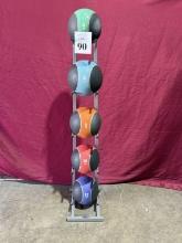 POWER SYSTEMS EXERCISE BALLS WITH RACK