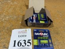 RAYOVAC RECHARGEABLE AA 4-PACK BATTERIES, NEW