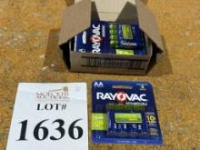 RAYOVAC RECHARGEABLE AA 4-PACK BATTERIES, NEW