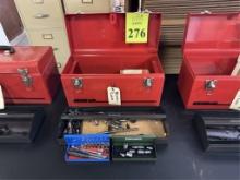 WATERLOO METAL TOOLBOX WITH MISCELLANEOUS TOOLS