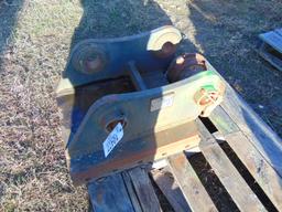 Excavator bucket pin frame