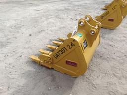 New Teran 24'' Bucket for CAT 301 with side cutters & 5HD TipsJ250 Tips30MM Pins