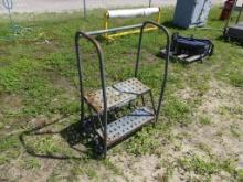 2 step ladder w/handrail & wheels