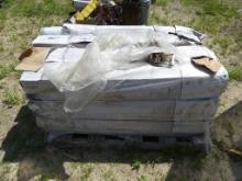 Pallet of rolls of clear plastic