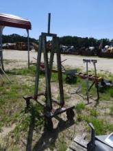 Homemade metal storage cart on wheels
