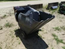 Industrial plastic hand cart hopper w/misc items