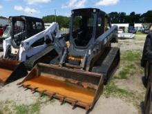 2015 John Deere 331G skid steer, open cab, 18inch rubber tracks, aux hyd outlets, high flow, 72inch