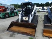 2014 BOBCAT T650 Skid Steer, open cab, 17.5inch rubber tracks, 79inch loader bucket, aux hyd outlets