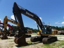2012 JOHN DEERE 350G LC Excavator, closed A/C cab, 31.5inch steel tracks, Hensley 50inch digging buc