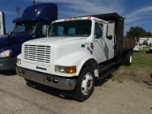2000 INTERNATIONAL 4700 single axle Dump Truck, 4door crew cab, International 444E diesel engine, A/