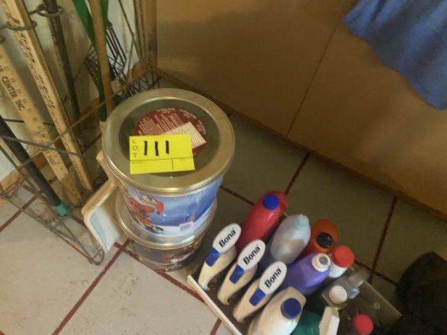 Brooms, cleaning supplies, and vacuum (M